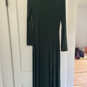 Lulu's Deep Green Long Sleeve Dress